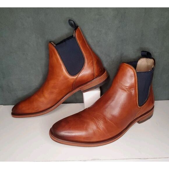 Oliver Sweeney London Mens Brown Leather Chelsea Boots US 12 UK 11 EU 45 - Picture 1 of 12